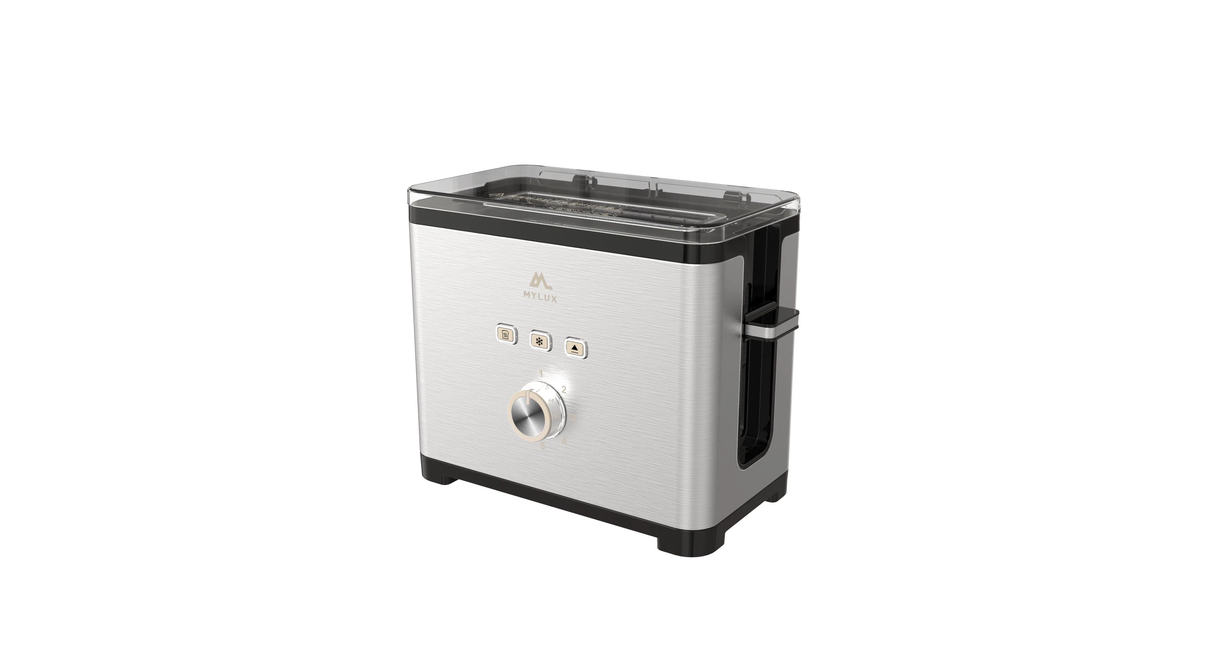 CE CB ETL Eta Approved SUS Appearance Bread Toaster Breakfast Maker, 1-Slice Capacity, Compact Toaster Oven, Snack Maker, Defrost, 600 Watts