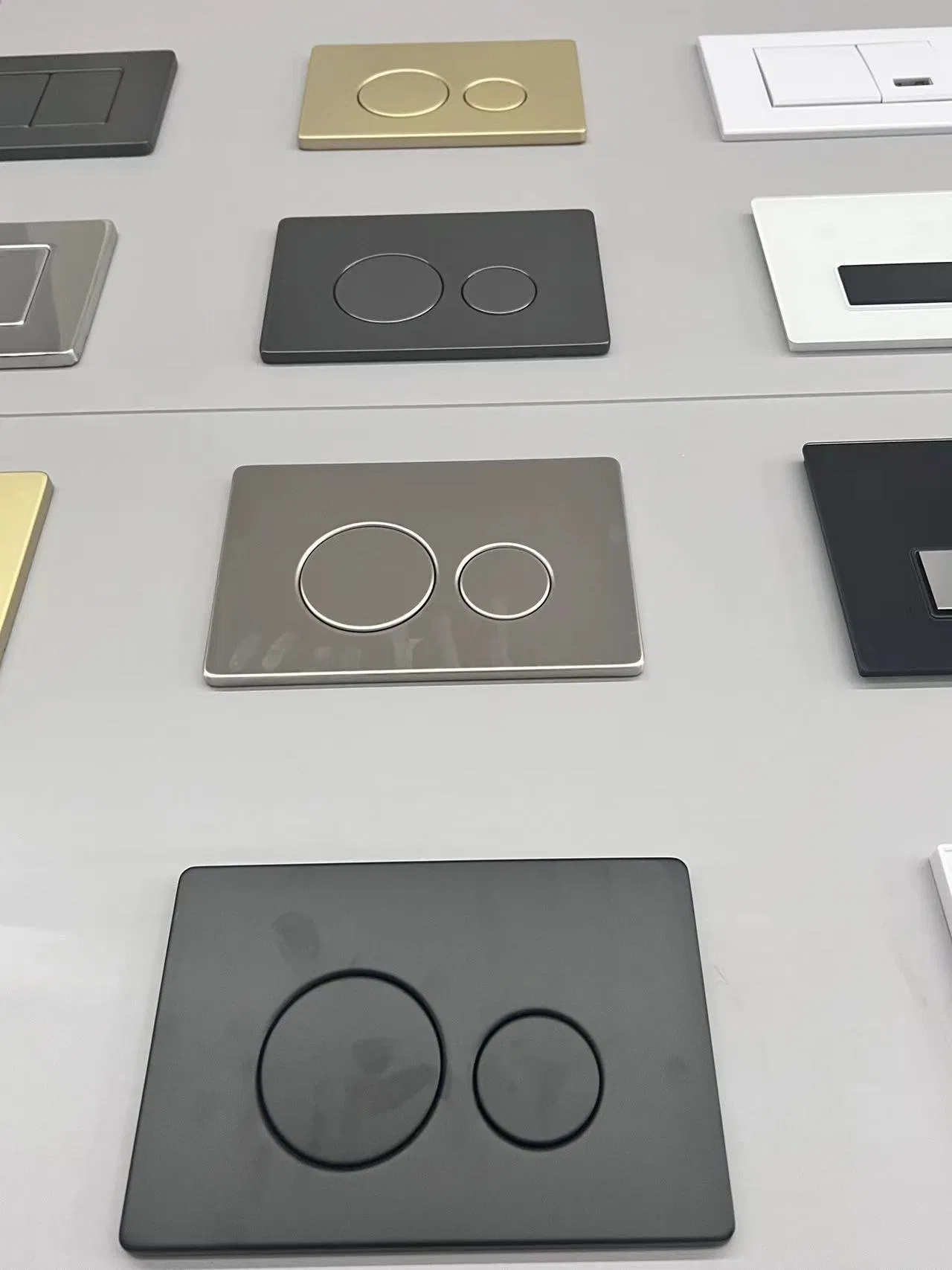 Double Flush Concealed Tank Button Bathroom Stainless Steel Concealed Flush Plate Toilet Water Tank