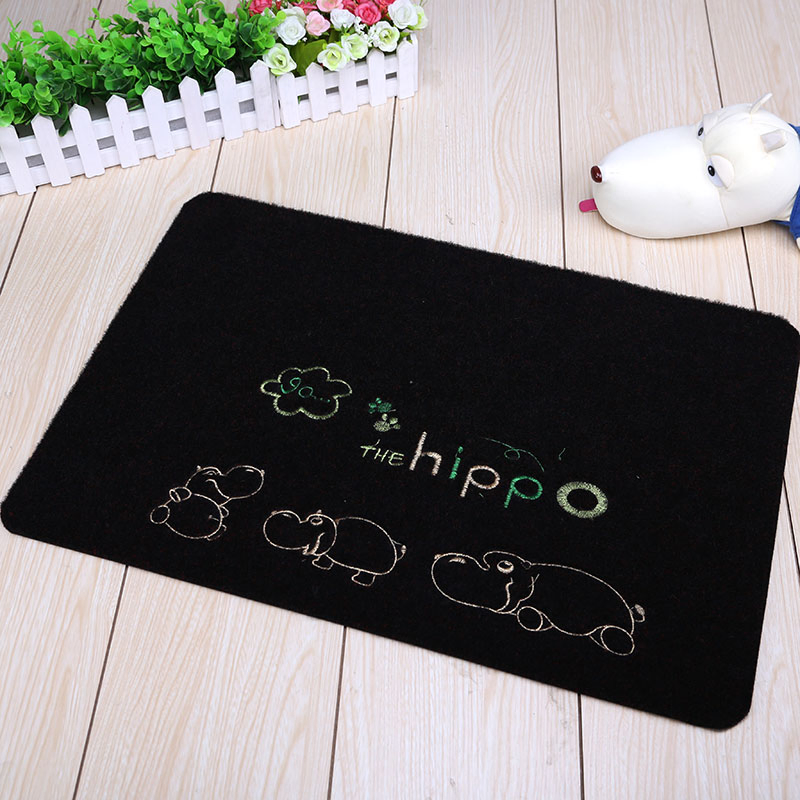 Green Trees Design Polyester Carpet with TPR Backing Kitchen Mat Bathroom Door Mat