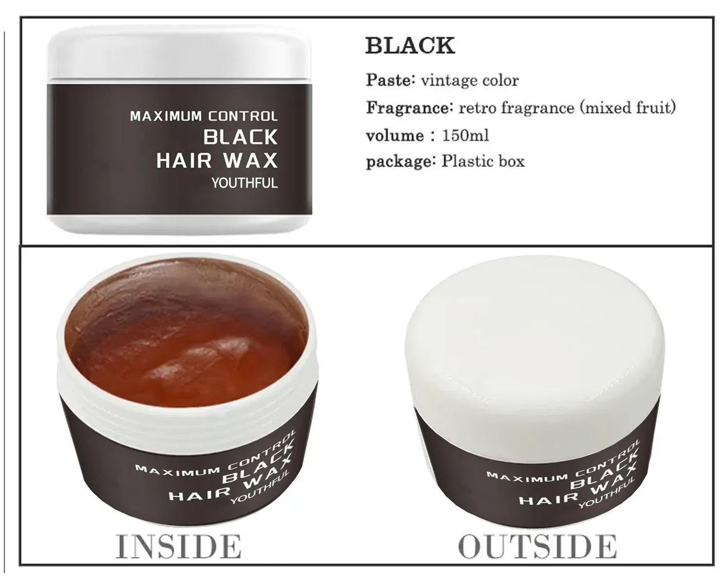 Hot Sale Natural Organic Hair Styling Hold Wax