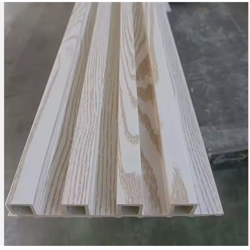 Waterproof Co Extrusion Exterior Wood Composite Hollow Fluted WPC Cladding Boards Facade House Decor Outdoor WPC Wall Panel