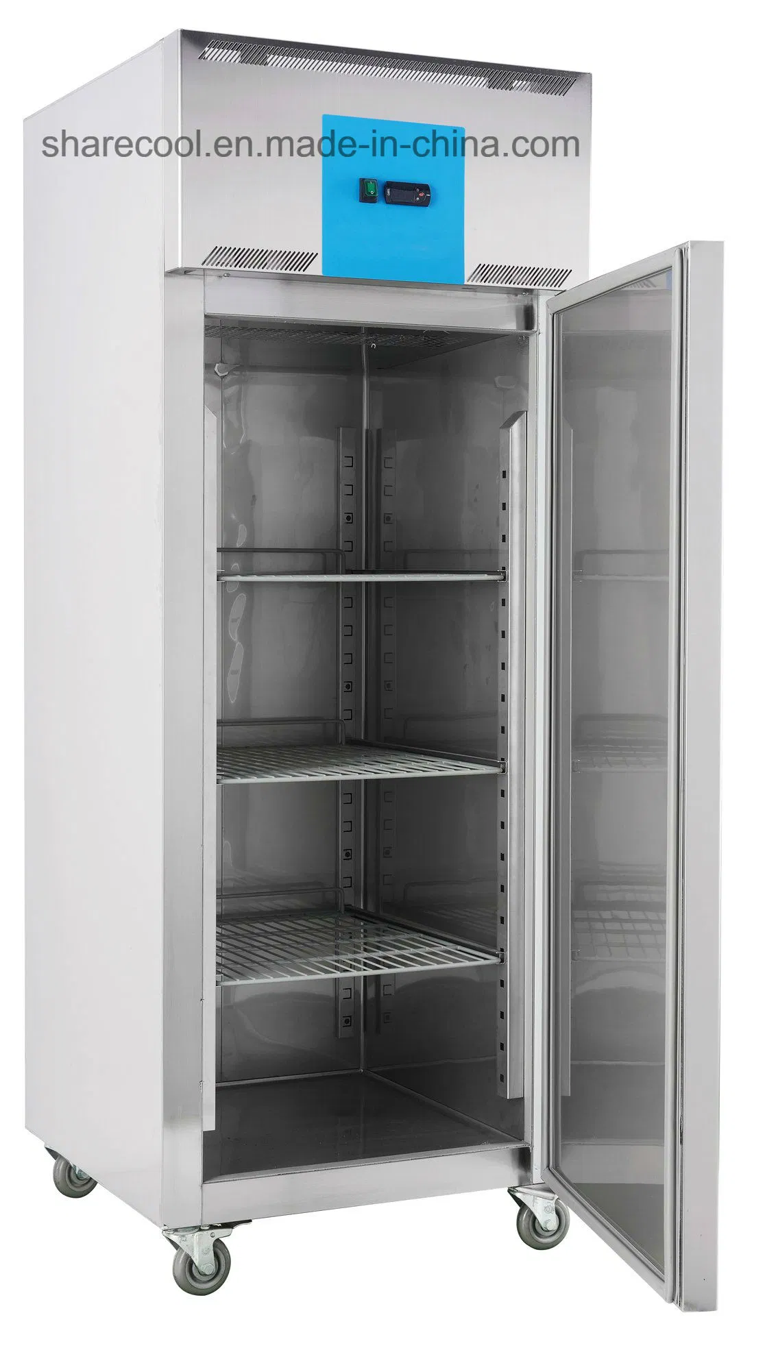 Auto-Defrost Stainless Steel Commercial Kitchen Chiller Upright Refrigerator