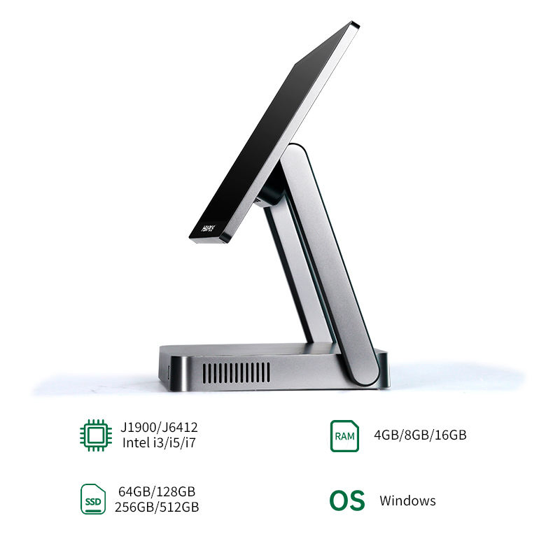 Hbapos New Model Folding POS System 15.6inch All in One POS Machine with Ful Aluminium Material