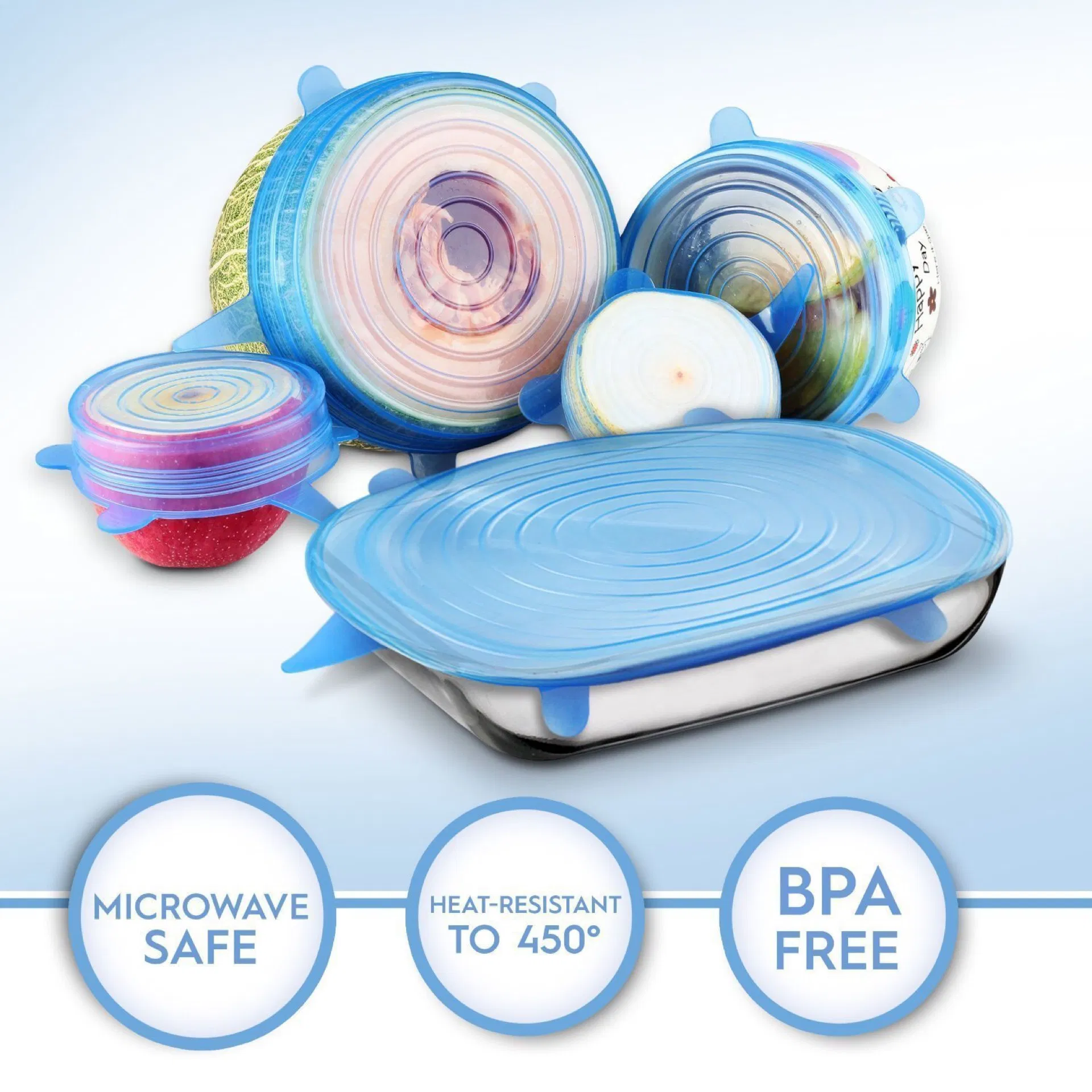 Food Grade Multi-Functional Silicone Strech Food Lid for Keeping Fresher