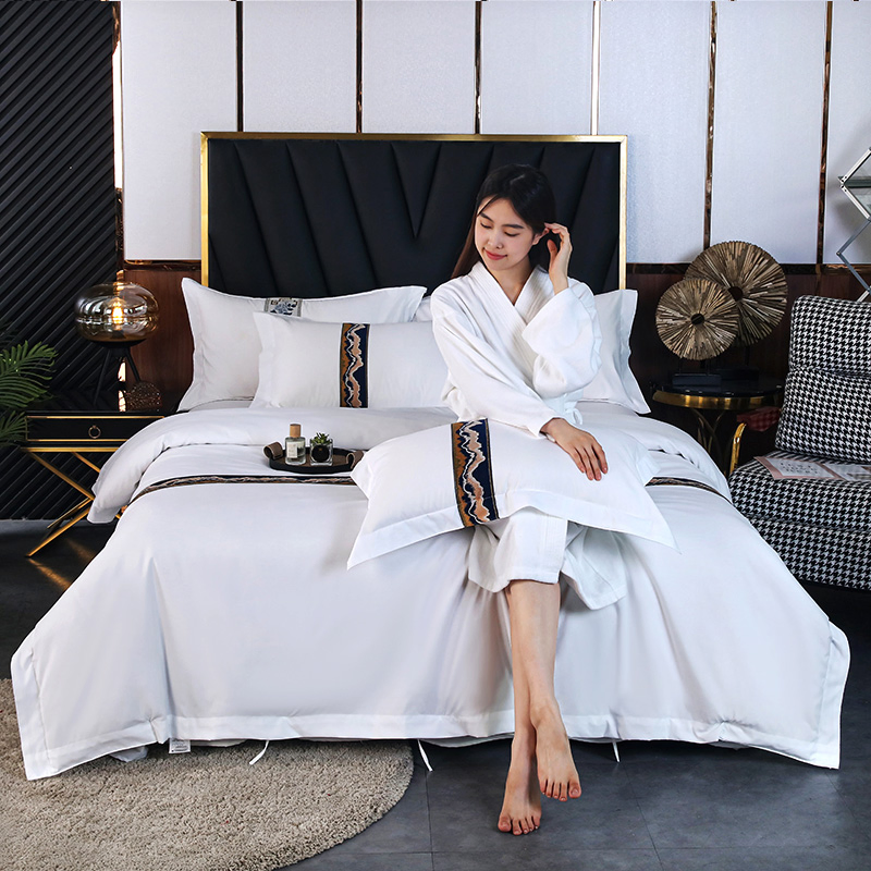 Custom Nantong Sheet Hotel Home Textile Bed Sheet Sets Cotton Bedding Linen