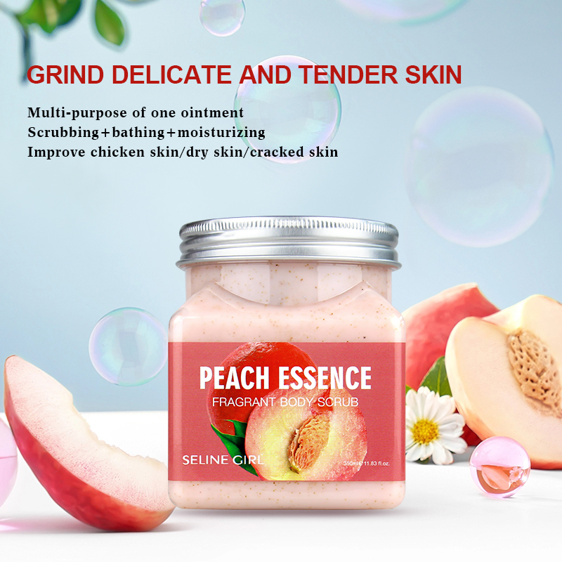 Seline Girl 350ml Peach Natural Organic Exfoliating Body Scrub