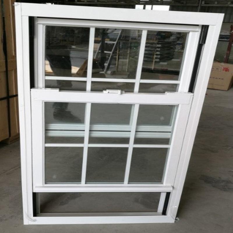 Grills Design Double Tempered Glass American Style UPVC Sliding Hung Window