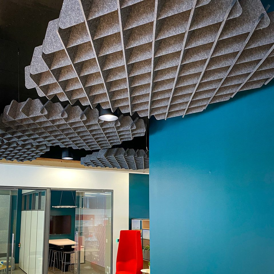 Blade Polyester Fiber Acoustic Ceiling Panel Tile in The Office Space