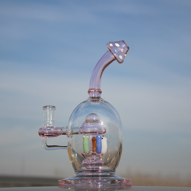 China Factory Colorful Mushroom Shape Glass Water Pipe Glass Hookah