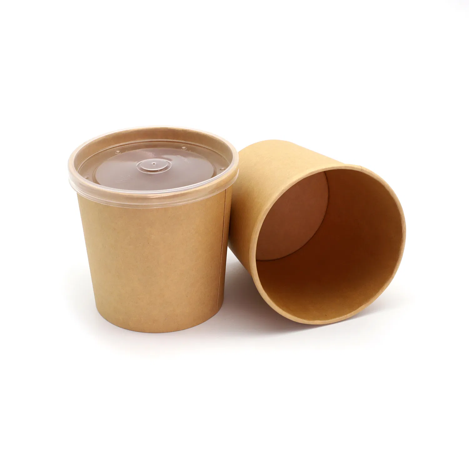 Compostable Disposable Brown Kraft Paper Cup or Light Brown Bamboo Pulp Paper Cups for Coffee or Ice Cream