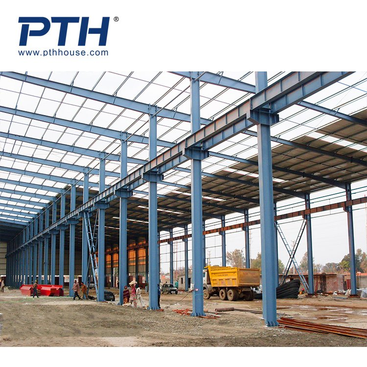 Pth China Building Material Prefabricated Light Steel Structure for Modular Warehouse/Workshop/Cow Shed/Chicken House/H Beam Construction