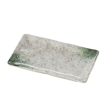BPA Free Salad Plate Divided Melamine Plate with Sauce Compartment