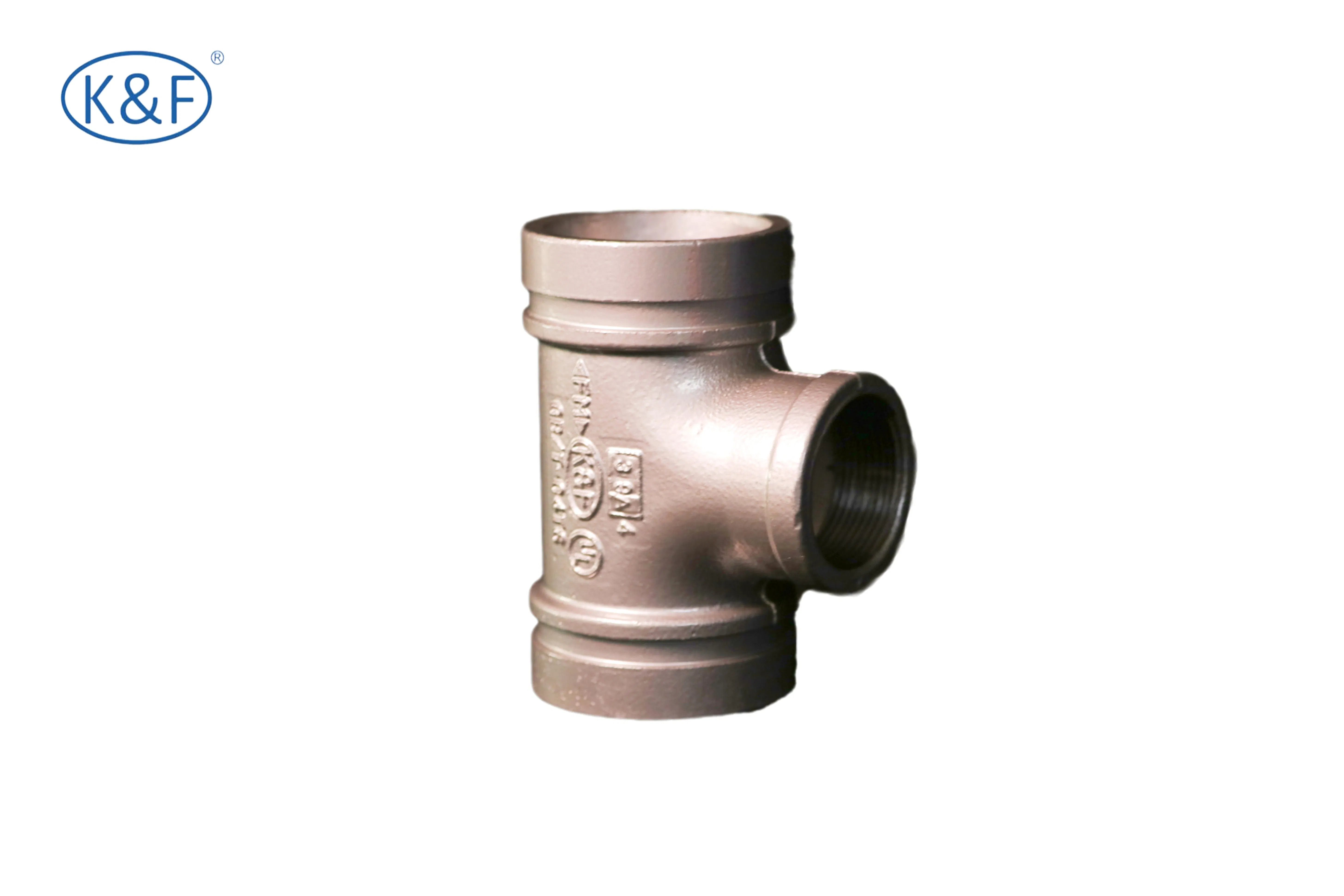 Kanaifu DN15 D. I. Ductile Iron Grooved Round Pipe Fitting Tee for Fire System