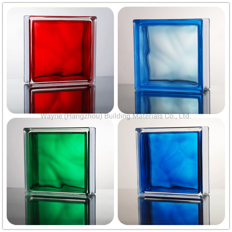 Cloudy Blue Decorative Glass Brick Block for Office Glass Partition Wall Interior and Exterior Application 17 Year Professional Reliable Glass Supplier China