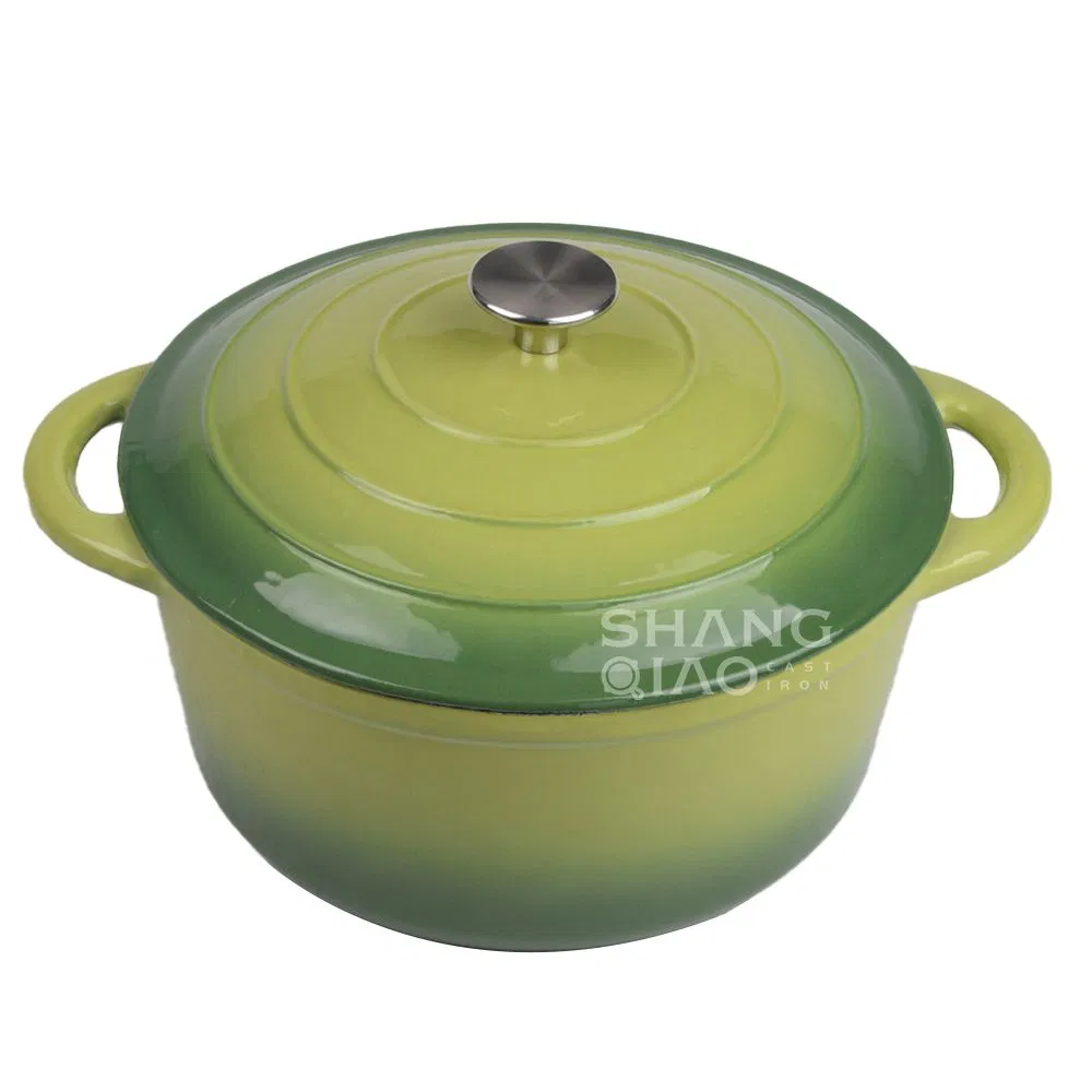 Эмалированная чугунная кастрюля-казан с крышкой