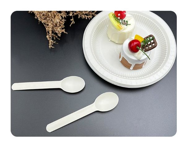 Custom Ice Cream Spoons Disposable Biodegradable Cornstarch Dessert Eco-Friendly Yogurt Spoons