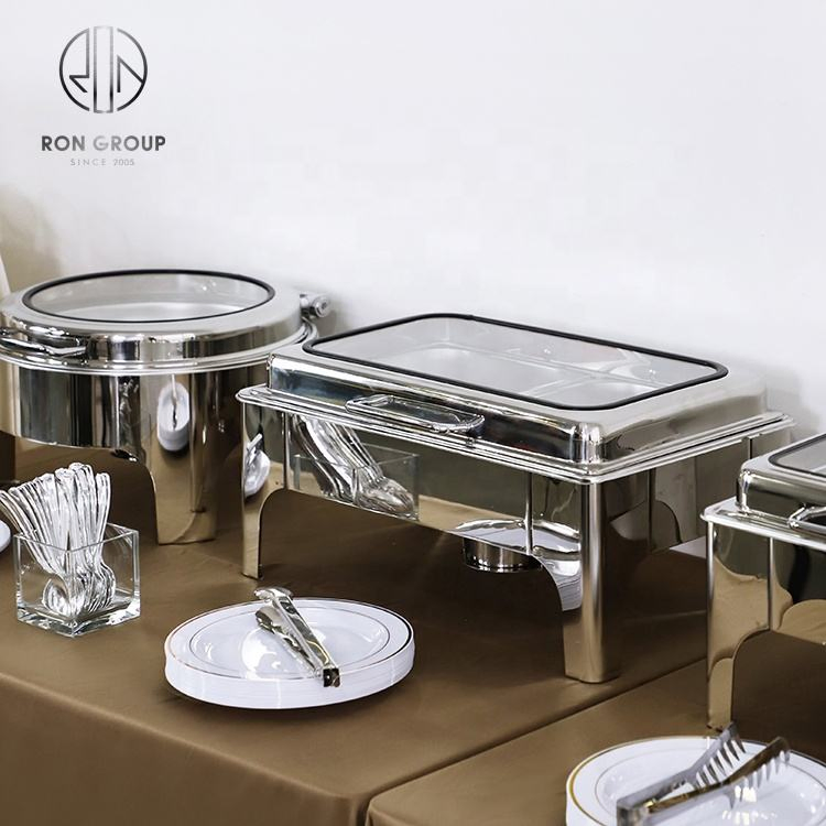 Commercial Hotel Restaurant Kitchen Equipment Stainless Steel Food Warmer Buffet Chafing Dish