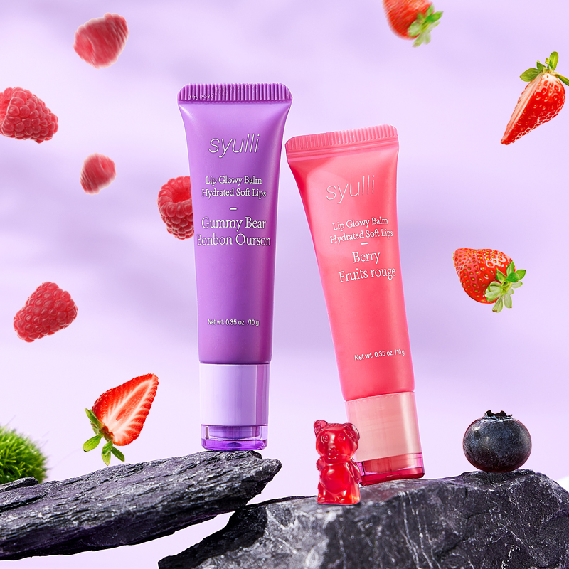 Custom Vegan Natural Lip Nourishing Moisturizing Oat Germ Oil Lip Balm Strawberry