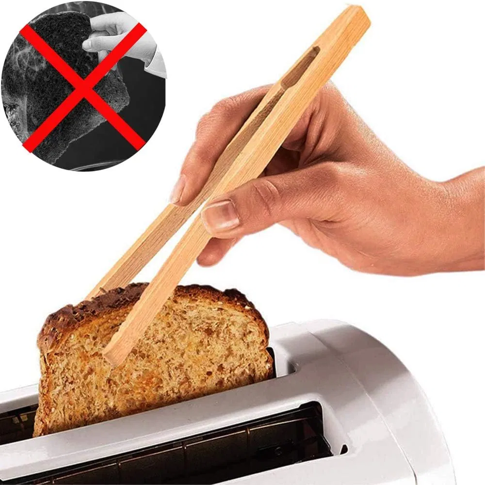 7-Inch Reusable Bamboo Wood Cooking Clipbamboo Clipbamboo Plier