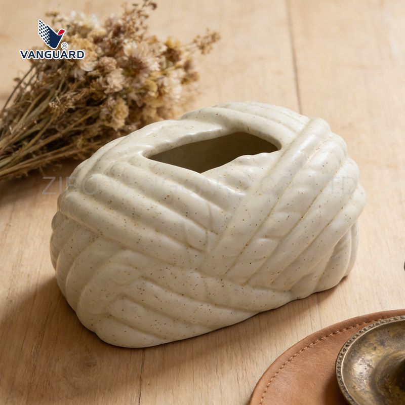 Nordic Rectangular White Porcelain Napkin Tissue Holder Unique Ceramic Tissue Box