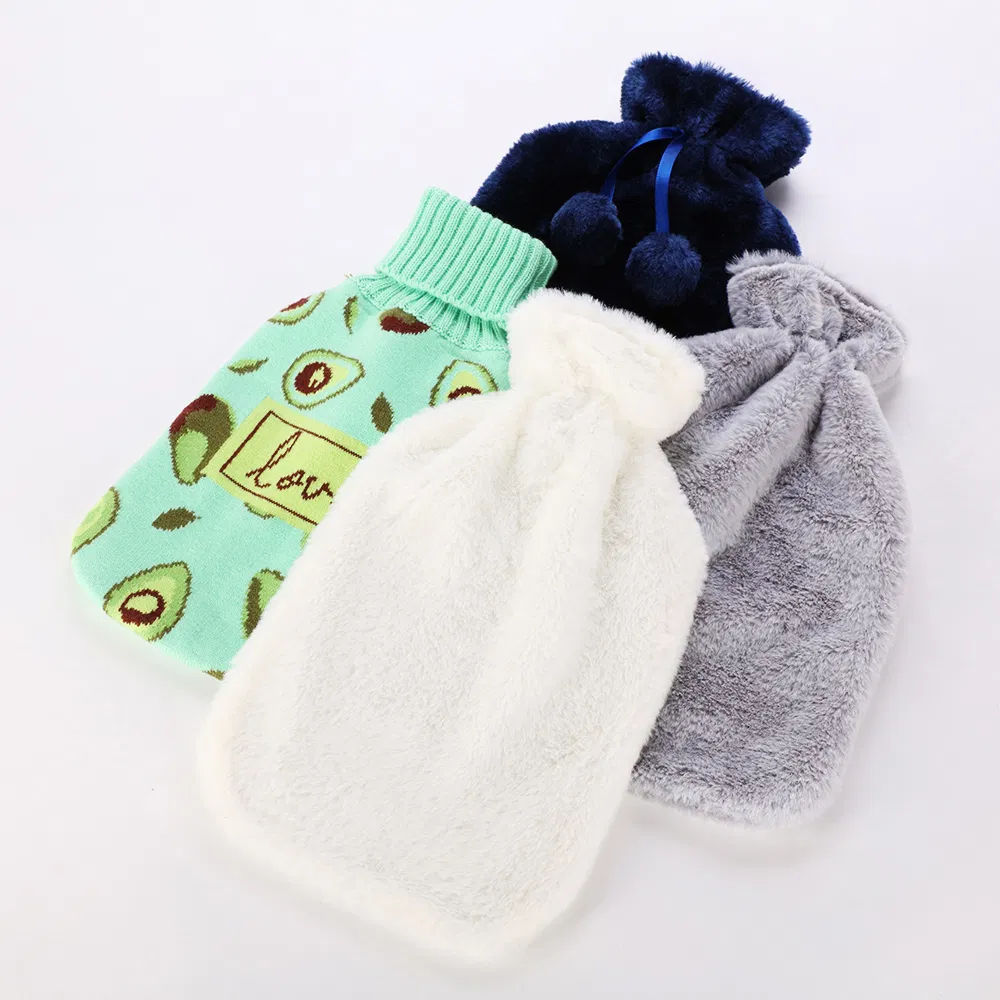 Good Quality Fluffy Soft Plush Warm Bag Natural Rubber Hot Water Bottle Bag with Customized Packing