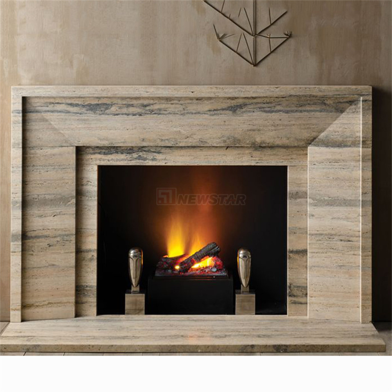 Newstar Stone Sample Style Fireplace Natural Stone Marble Fireplace Stone Mantel Indoor Decoration Marble Fireplace