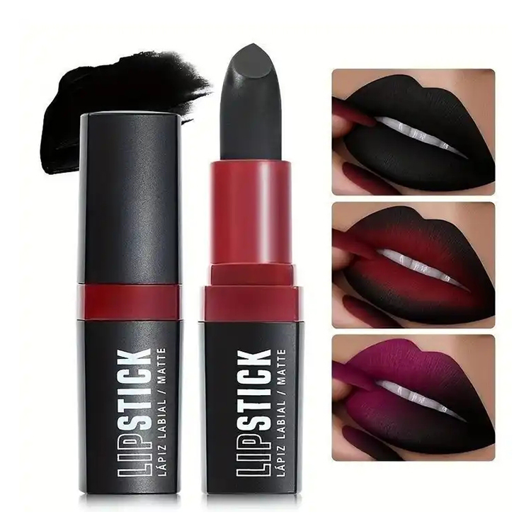 Private Label Halloween Lasting Matte Black Color Lipstick for Lip Beauty Makeup