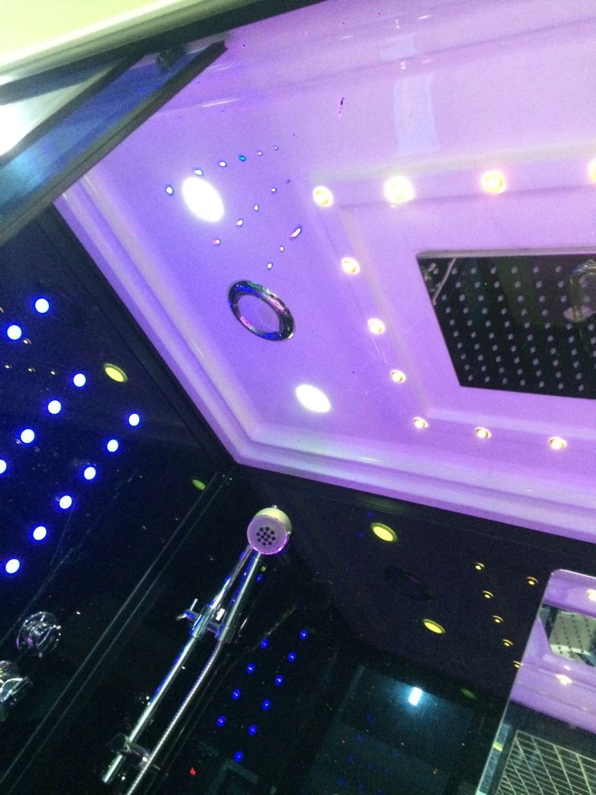 with LED Display and Massage Steam Shower Whirlpool Tub