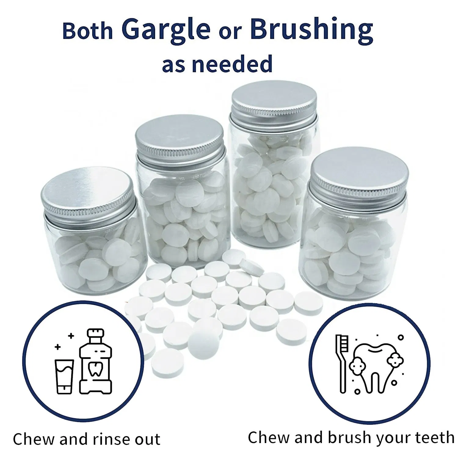 Private Label Mint Flavored Zero Waste Solid Teeth Whitening Toothpaste Tablet