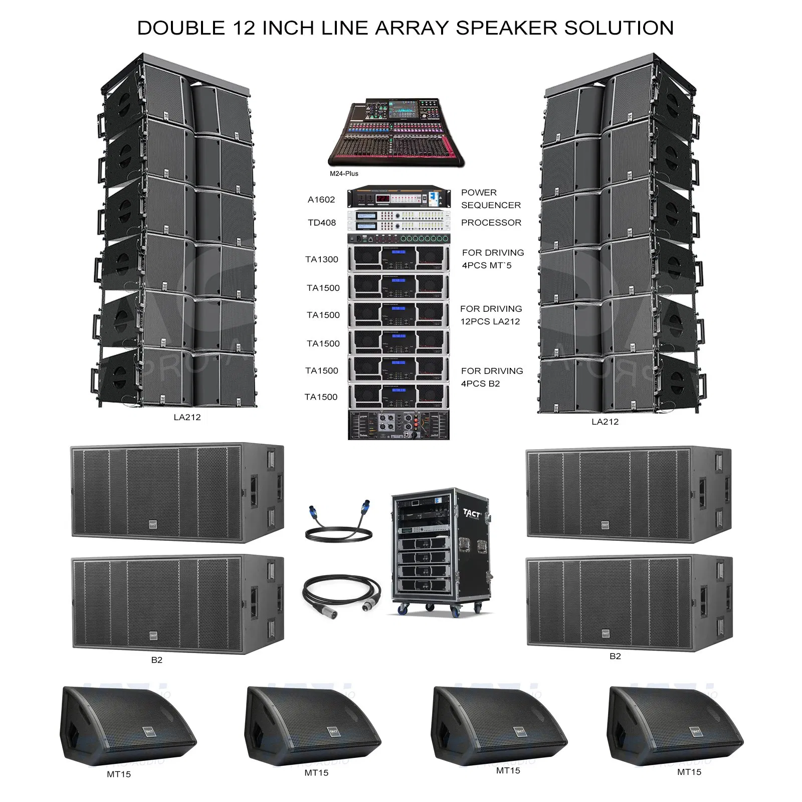 Double 12 Inch Acoustic Design La212 Line Array Speaker