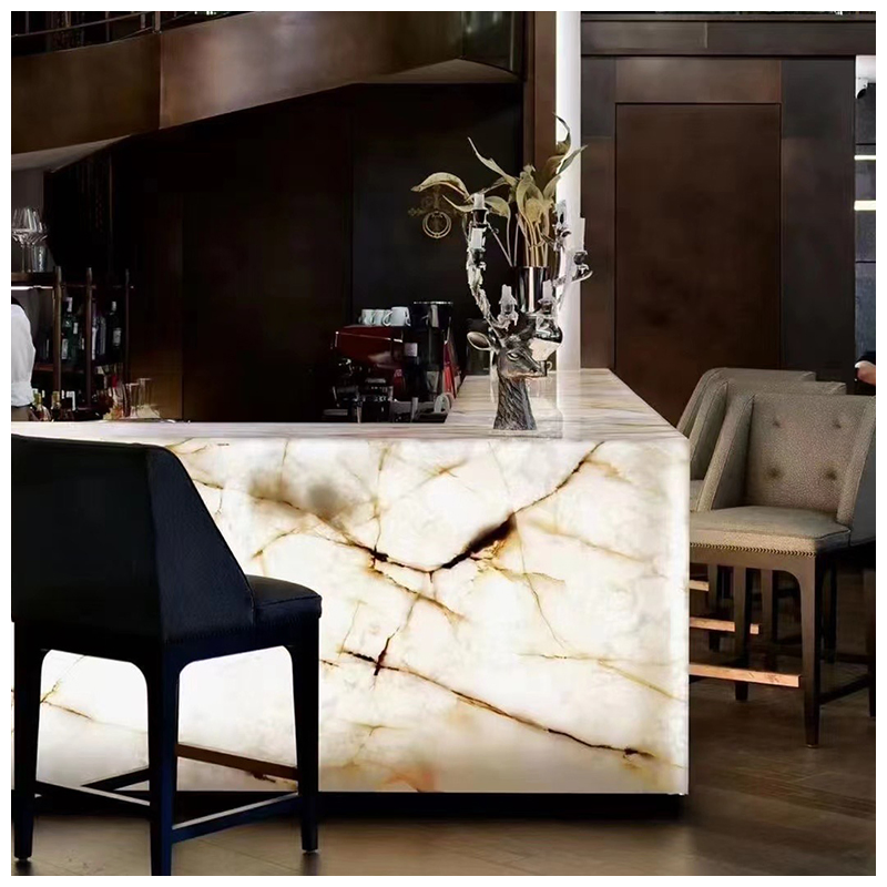Brazilian Exotic Backlit Polished Cristallo Extra White Quartzite for Countertops