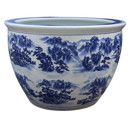 Горшки керамические Jingdezhen уличные большие сине-белые ландшафтные