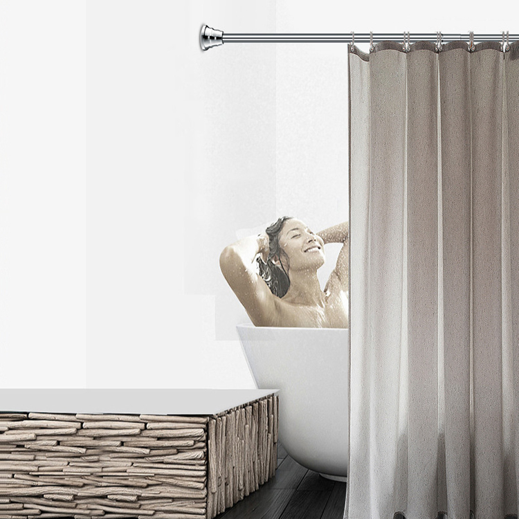 Sanipro Adjustable Drill Free Towel Drying Racks Metal Door Rail Rod Extendable Telescopic Bathroom Shower Curtain Poles