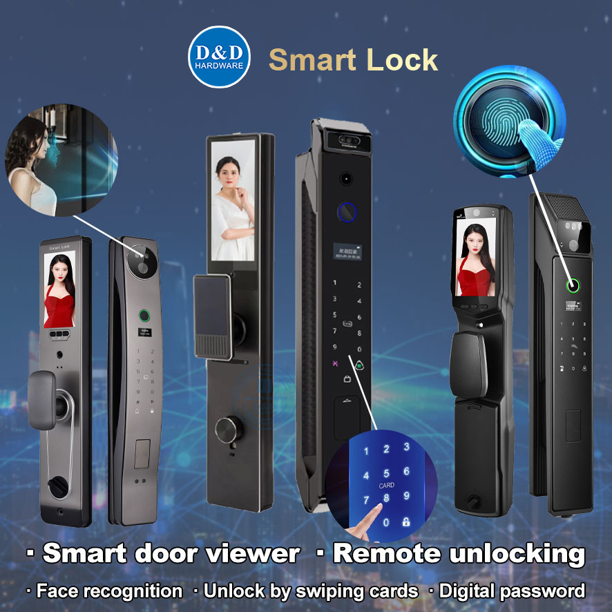 Outdoor Smart Fingerprint Digital Safe Door Handle Lock for Home Electronic Keyless