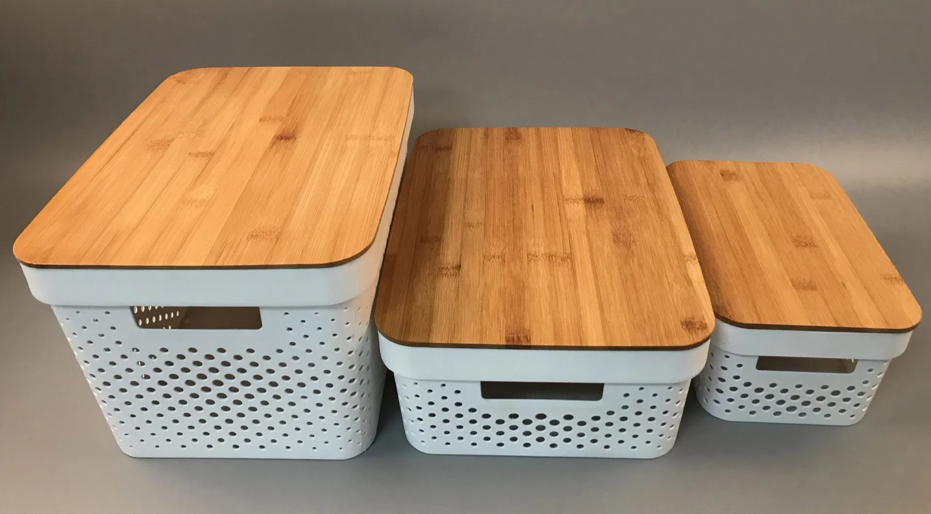 10-Liter Bamboo Cover Storage Basket