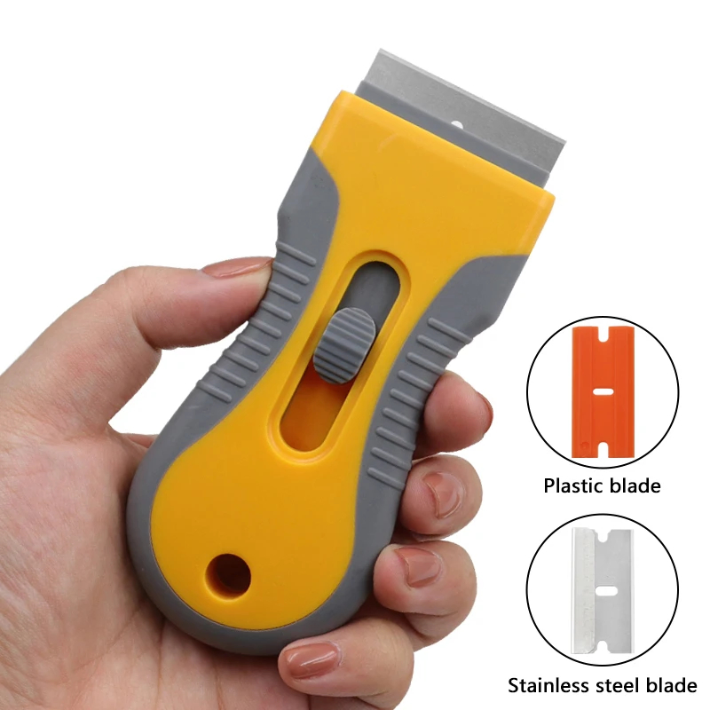 Hautine Plastic Razor Scraper with 40X19mm Plastic Blades or Metal Blades