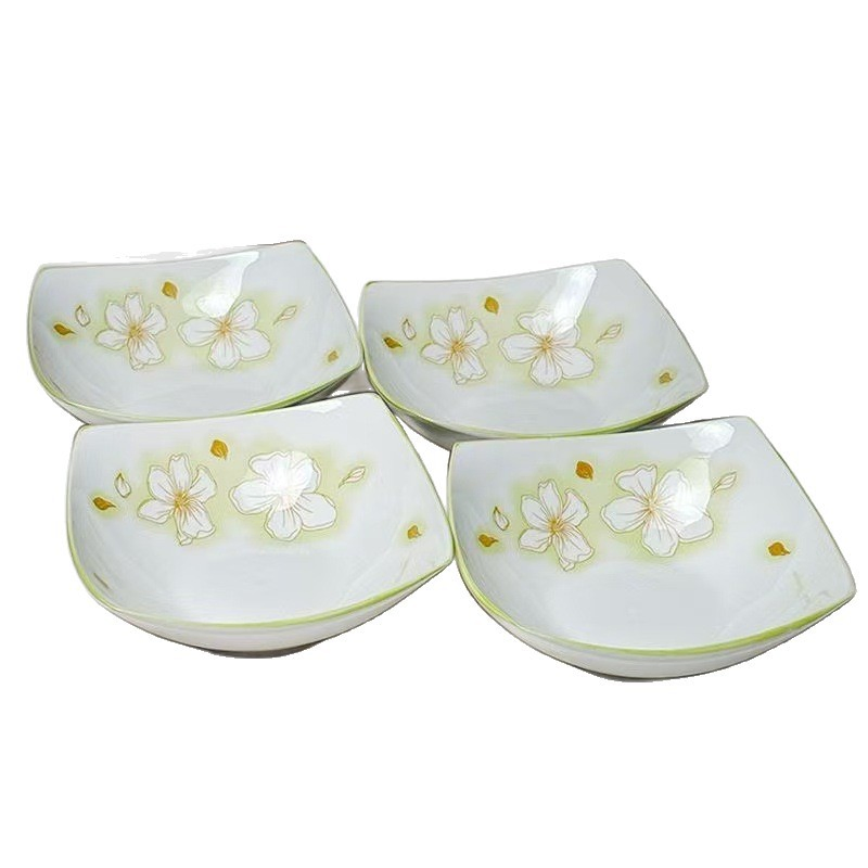 7"Square Salad Bowl Pad Printing Stoneware Porcelainware Ceramic Tableware