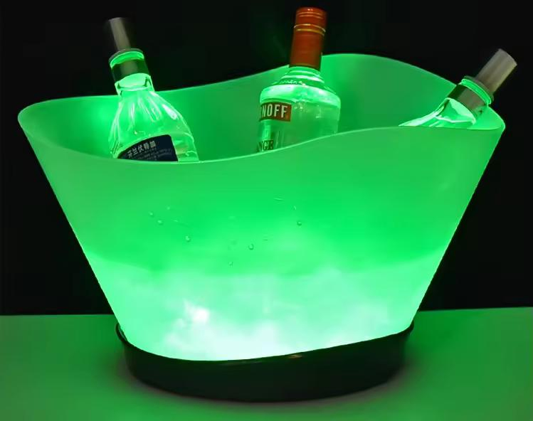 High Quality 12L Big Capacity Rechargeable Batteries Waterproof Beer Wine Champagne Acrylic Transparent LED Ice Bucket for Calico Jack Balcones Van Gogh Michelo