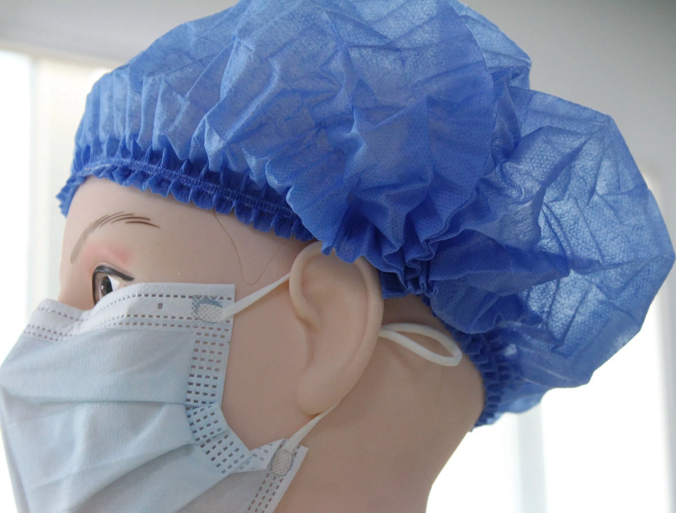 Disposable Single or Double Elastic Non Woven Bouffant Surgical Head Cap/Head Cover