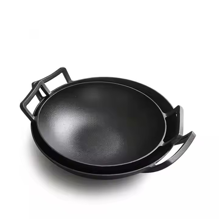 Traditional Large 14 Inch Cast Iron Wok for Cooking