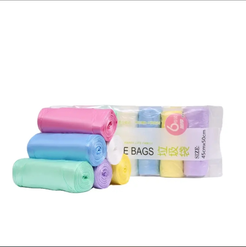 Eco Friendly Disposable Garbage Trash Plastic Bag Rolls with Different Thicknesses and Colors