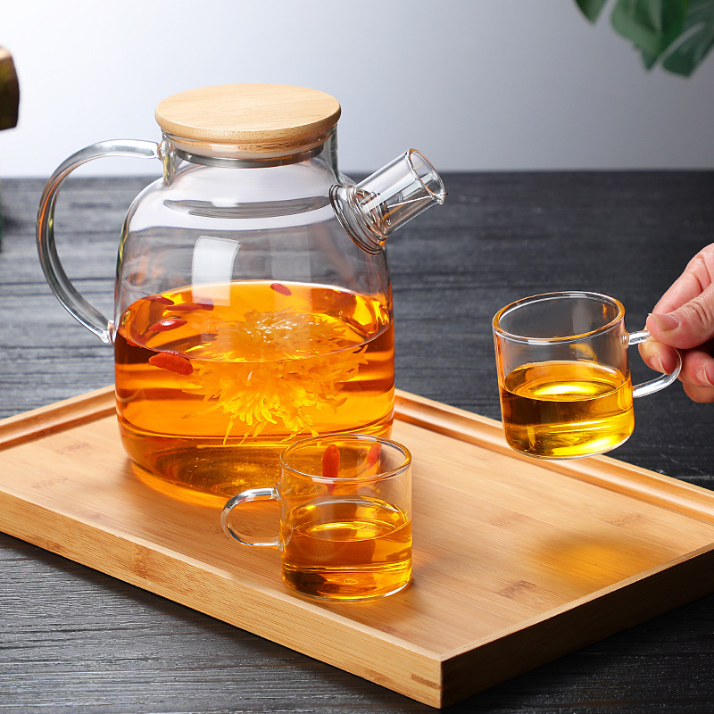 1000ml Heat Resistant Borosilicate Glass Made Multi Functional Pitcher with Glass Used for Tea or Juice