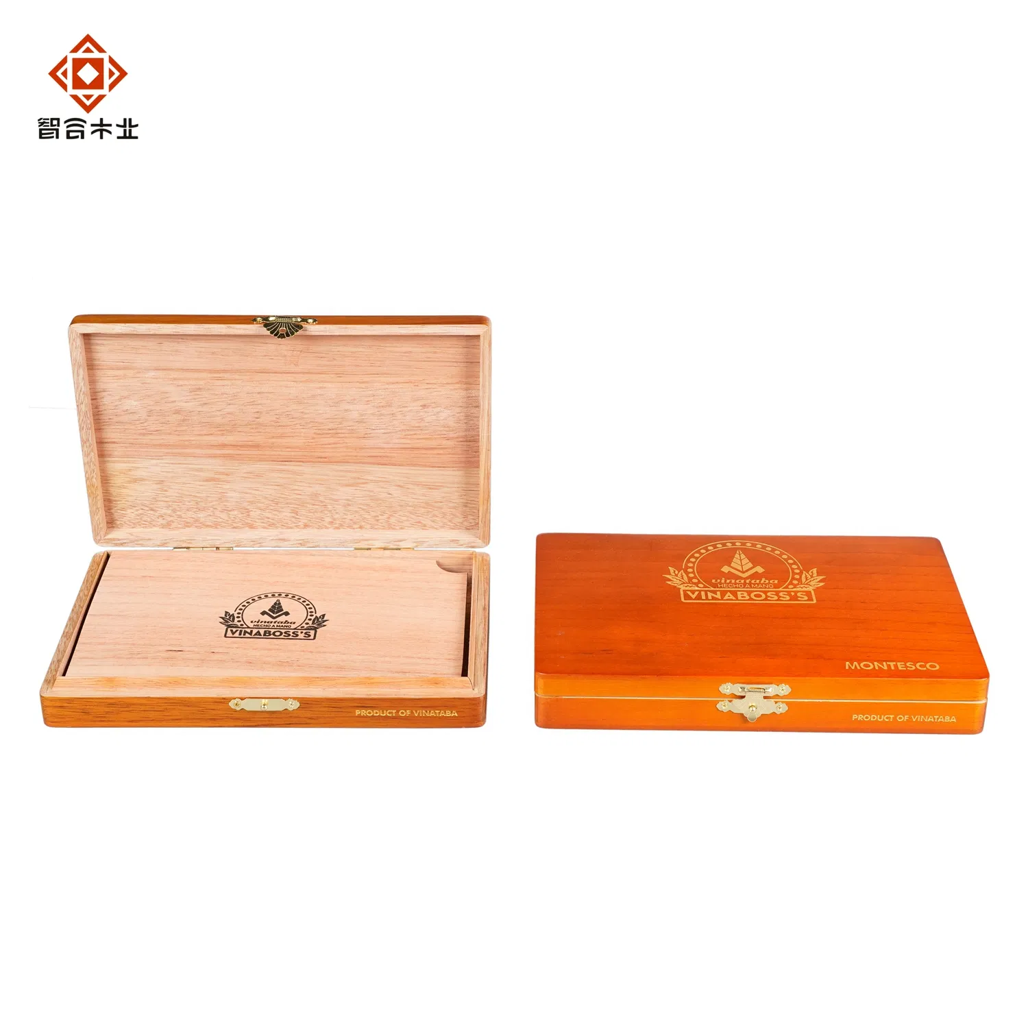 Wholesale Factorary Price Eco - Friendly Paint Custom Laser Logo Cedar Mahogany Wood Cigar Box