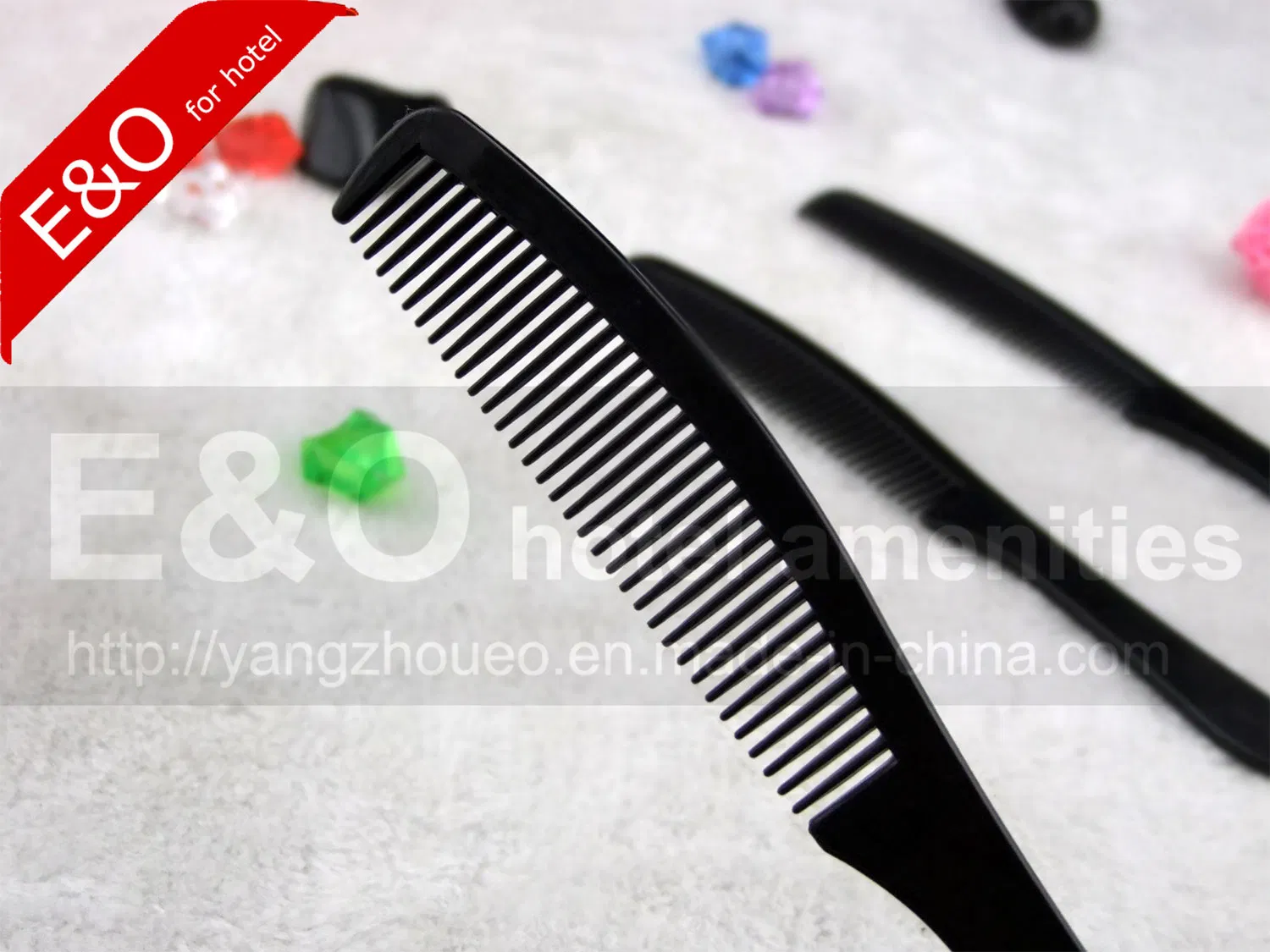 Hotel Amenities Black Long Plastic Comb