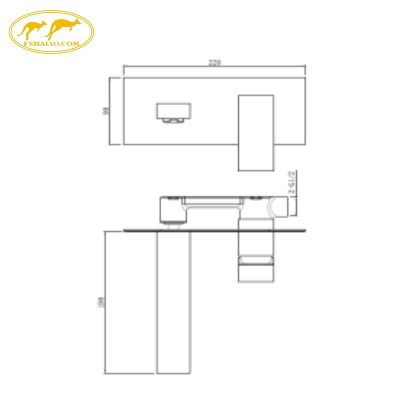 Watermark Certified Double-Hole Design Scratch-Resistant High-Pressure Resistant Bath Wall Mixer