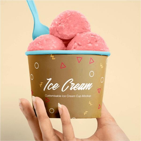 Promotional White Cardboard Ice Cream Tubs Packing Box Kraft Paper Thickened Ice Cream Tubs