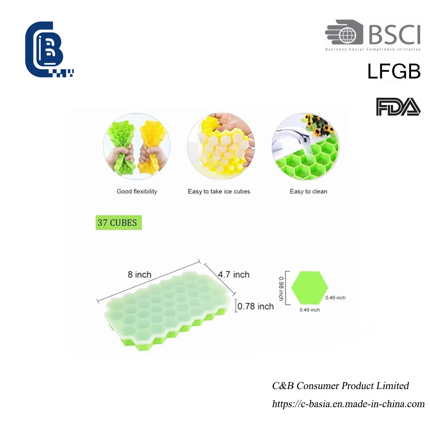 Силиконовая форма для льда с крышкой, 37 ячеек