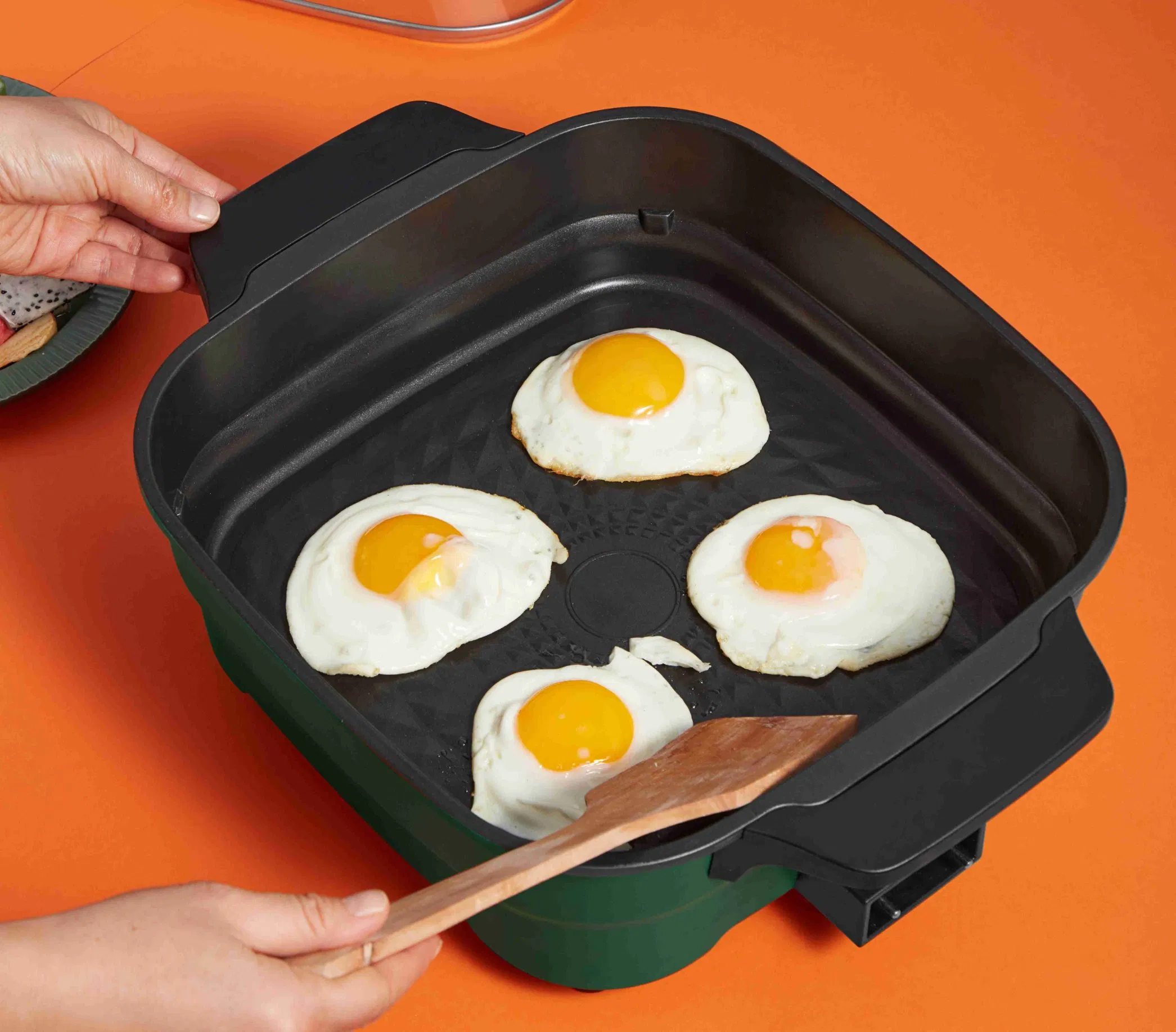 Multifunctional Skillet Korean BBQ Grill Pan Frying Square Shape 30cm