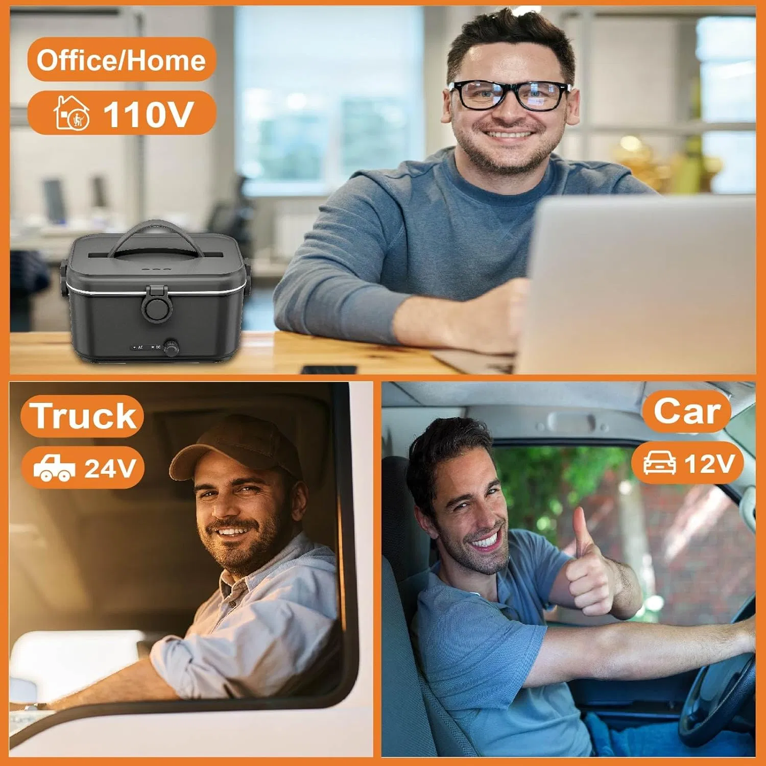 Портативный электрический подогреватель еды 1.8 л, 80 Вт