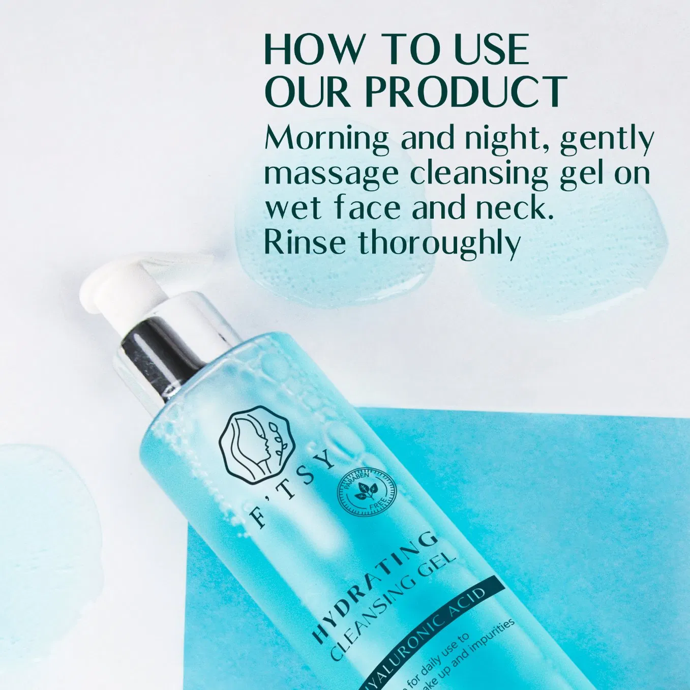 Custom Logo Facial Cleanser Gentle Anti Wrinkle Blemish Clearing Acne Treatment Pore Cleaner Face Wash Gel